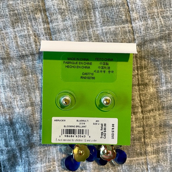 NWT Kate Spade Gold and Bead Earring 1.5” Length. Blooming Brilliant Never Worn - Picture 3 of 4